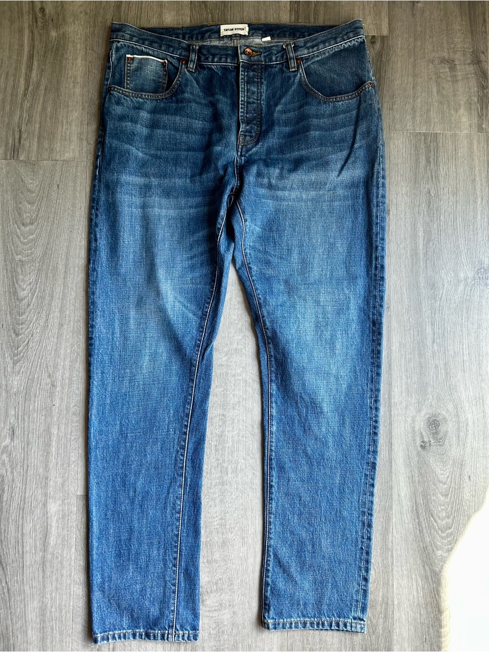 Taylor Stitch Democratic Jean Organic Selvedge Denim Mid Wash Men’s Size 36 / 32